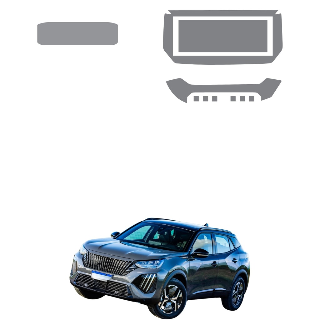 Película PPF Proteção Kit Velocímetro Multimídia Console Ar Peugeot 2008 Active 2025 Transparente TPU Anti Risco