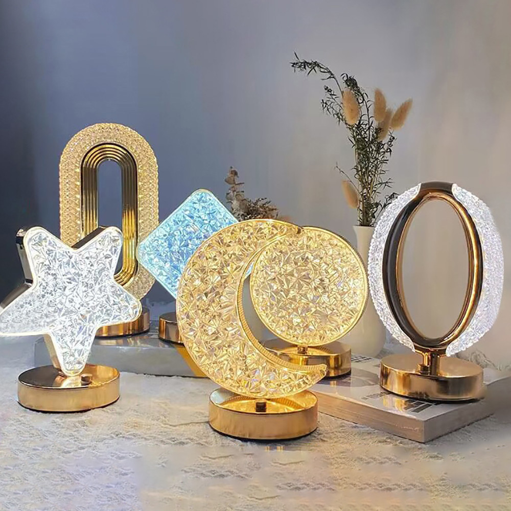 Quarto Cristal Toque Escurecimento Luz Noturna De Meninas Decoração De Casa Estética USB C...