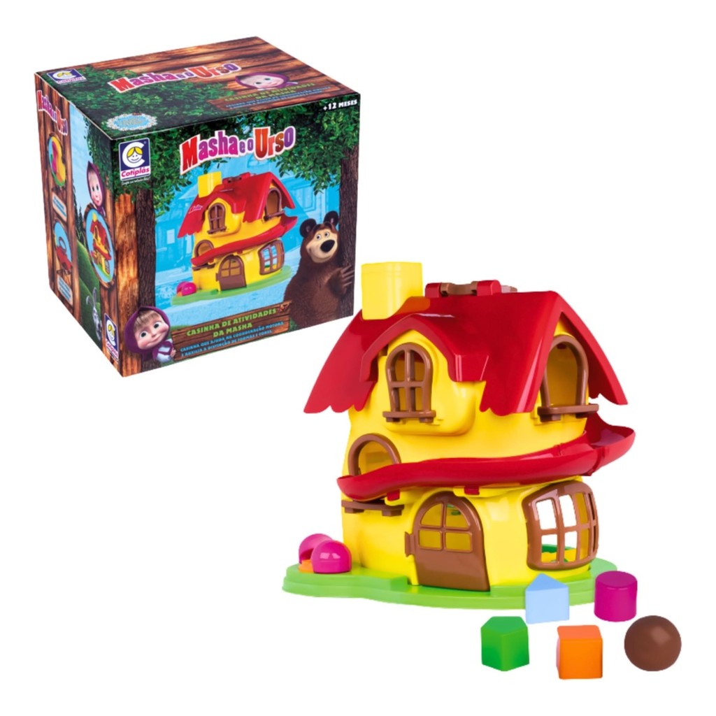 Brinquedo infantil casa da masha e urso com atividades Cotiplas 2401 em Oferta na Shopee