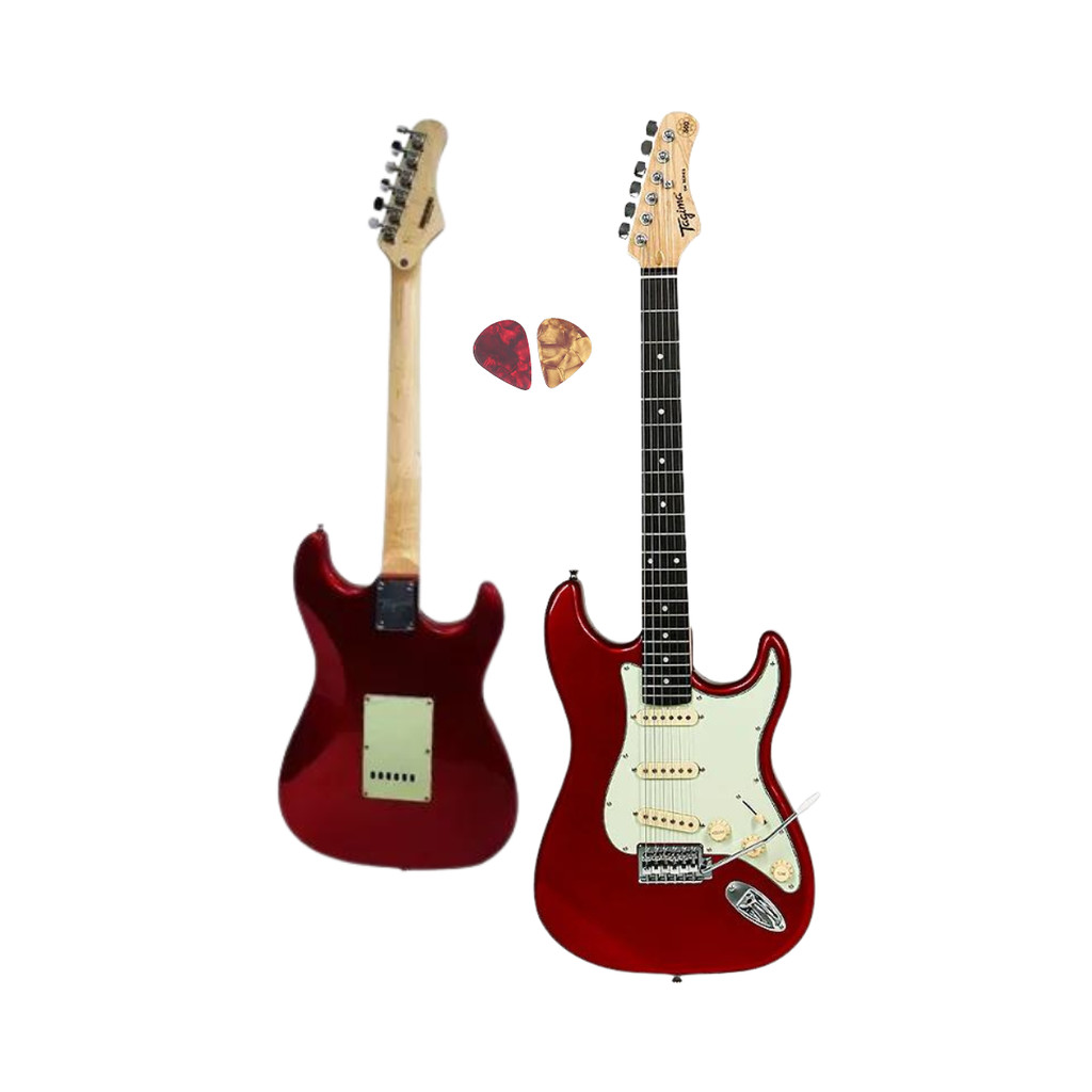 Guitarra Tagima TG-500 CA Strato Candy Apple escudo Creme