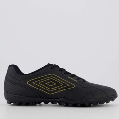 Chuteira Umbro Class Footballer Society Preta e Dourada