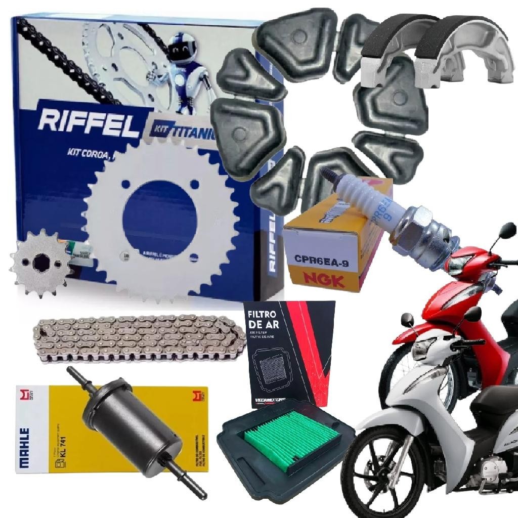 Kit Revisão Relação Filtro Completo Biz 125 Ks Es 2011 A 22