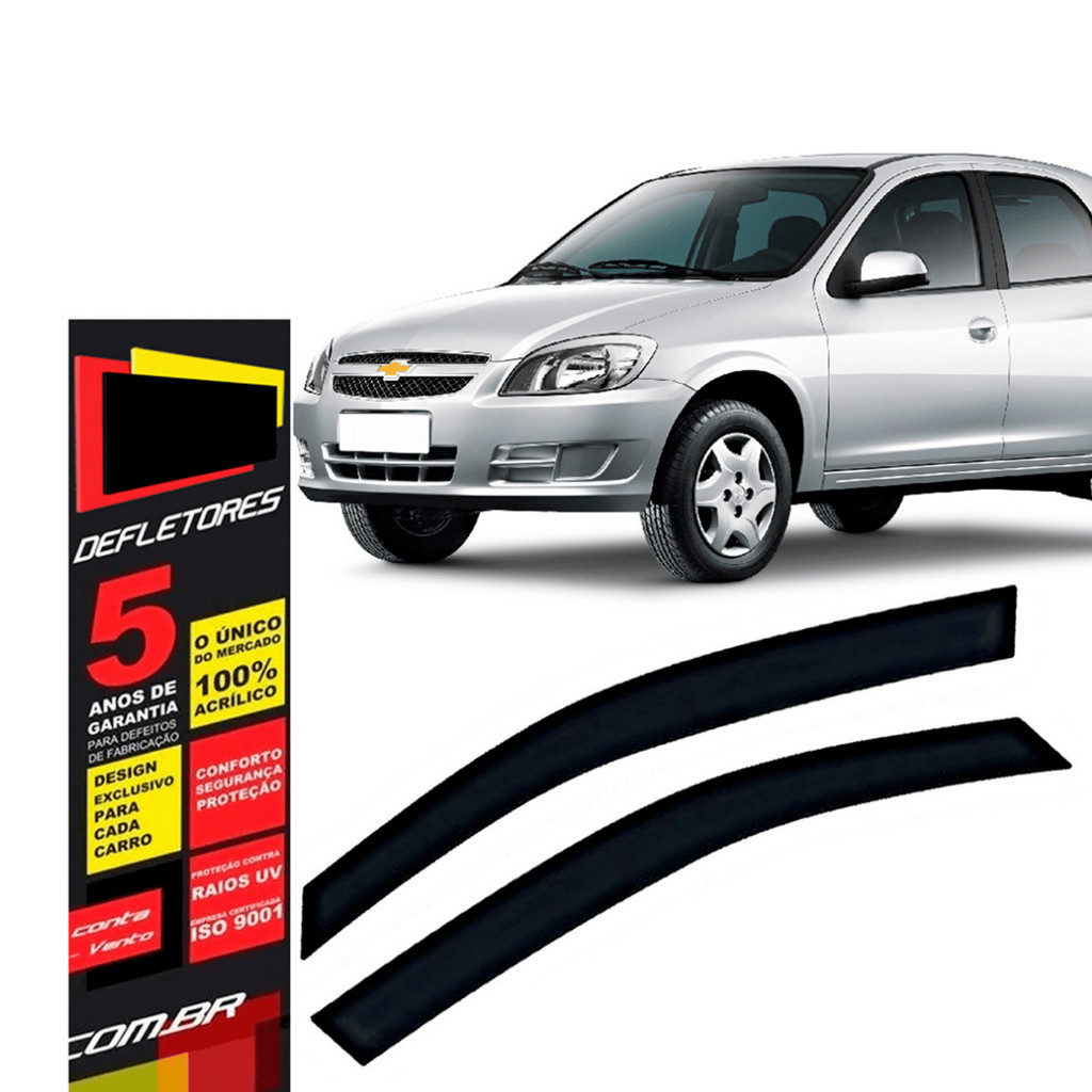 Calha de Chuva Chevrolet Celta 2000 a 2015 2 portas TG Poli Defletor Portas Protetor Janelas Fumê em Oferta na Shopee