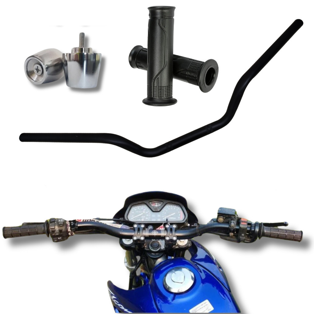 Guidão Falcon 2000/2007 Com Pesinho Pcx Manopla Pcx Peça Aço Leve