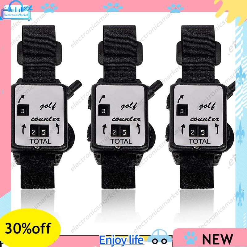 🌹Contador De Pontuação De Golfe De 3 Pces , Mini Relógio De Curso Com Redefinição De Contagem Scorner Scoring Keeper