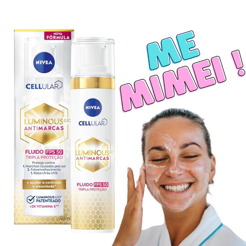 Creme Fluido Facial Cellular Luminous 630 Antimarcas FPS 50 Nivea 40ml