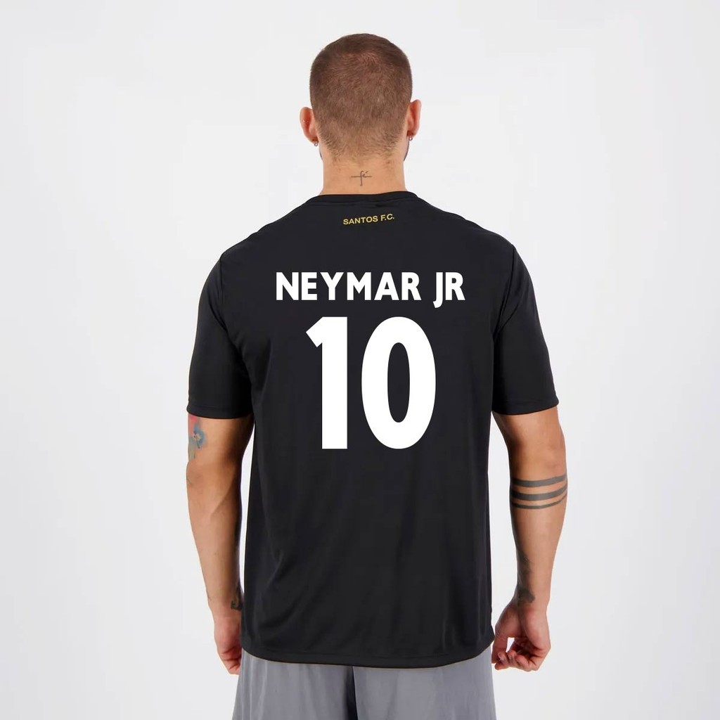 Camisa Santos Neymar JR 10 Parrot Preta em Oferta na Shopee