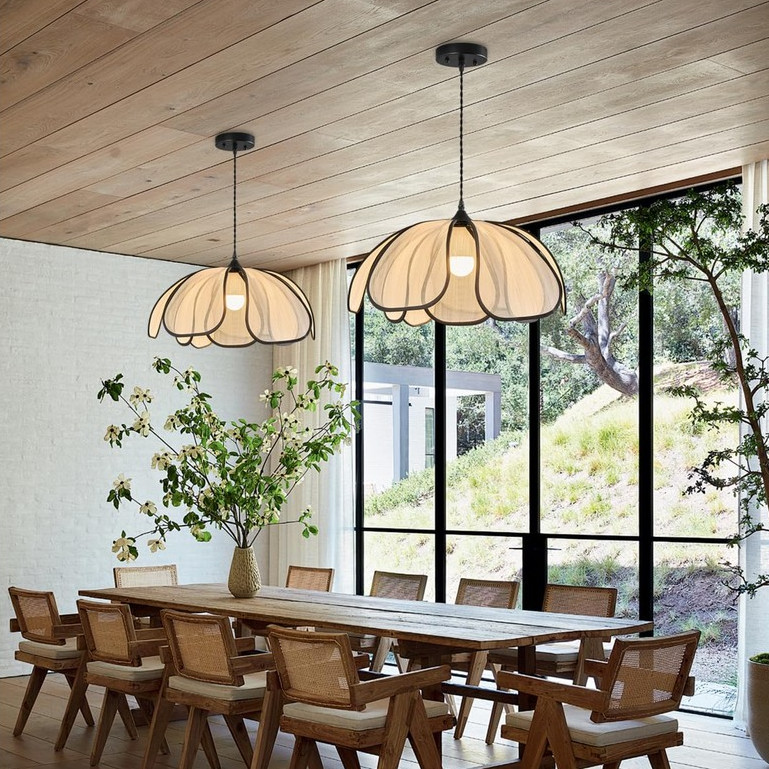 Pendente Trançado Pétala Wabi-Sabi Art Deco Para Ilha Cozinha, Mesa Jantar, Balcão Bar E Café