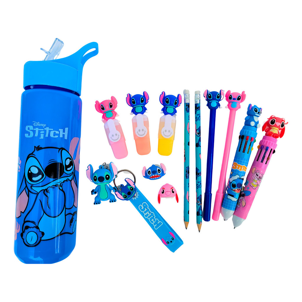 Kit Garrafa Stitch Papelaria Fofa Kawaii 7 Itens Presente em Oferta na Shopee