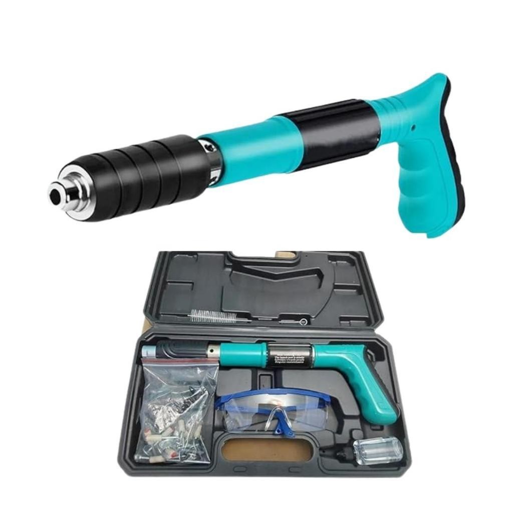 Pistola De Fixação De Ação Direta Finca Pinos + 10 Pinos Drywall Gesso Concreto Madeira Cadeirinha