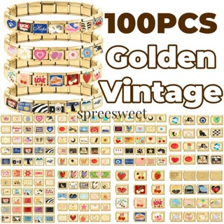 100 Amuletos Vintage Dourados Para Pulseira Modular Italiana , Links , Faça Você Mesmo , De Aço De 9 Mm em Oferta na Shopee