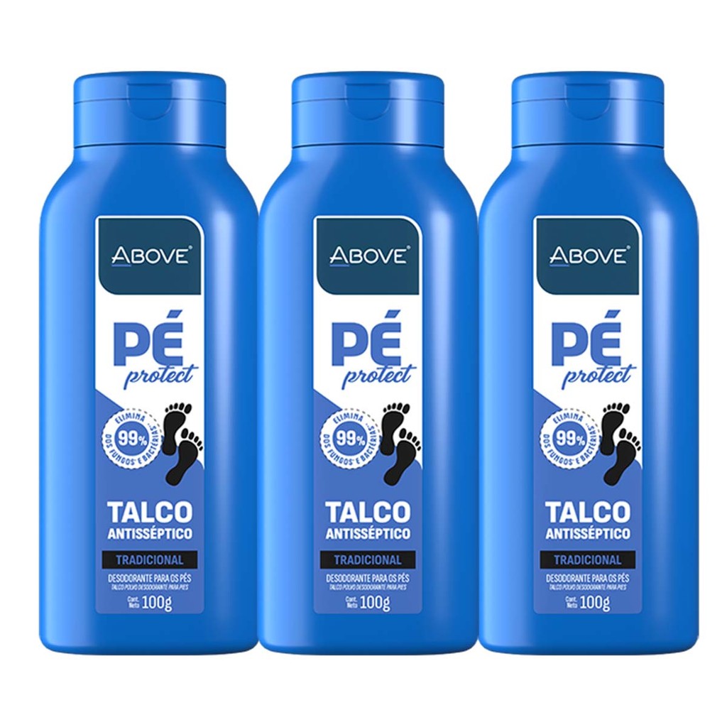 Kit 3 und Talco Above Pé Protect Tradicional 100g em Oferta na Shopee