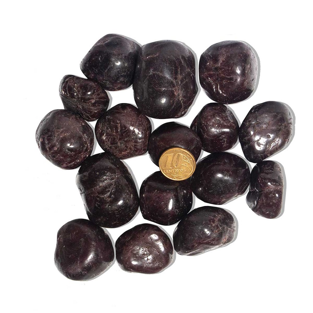 1 kg Granada Rodolita com Asterisco Rolado G 30 a 45mm TipoB