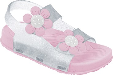 Sandália Papete Infantil Feminina Worldcolors Arco-Iris - Prata/Rosa