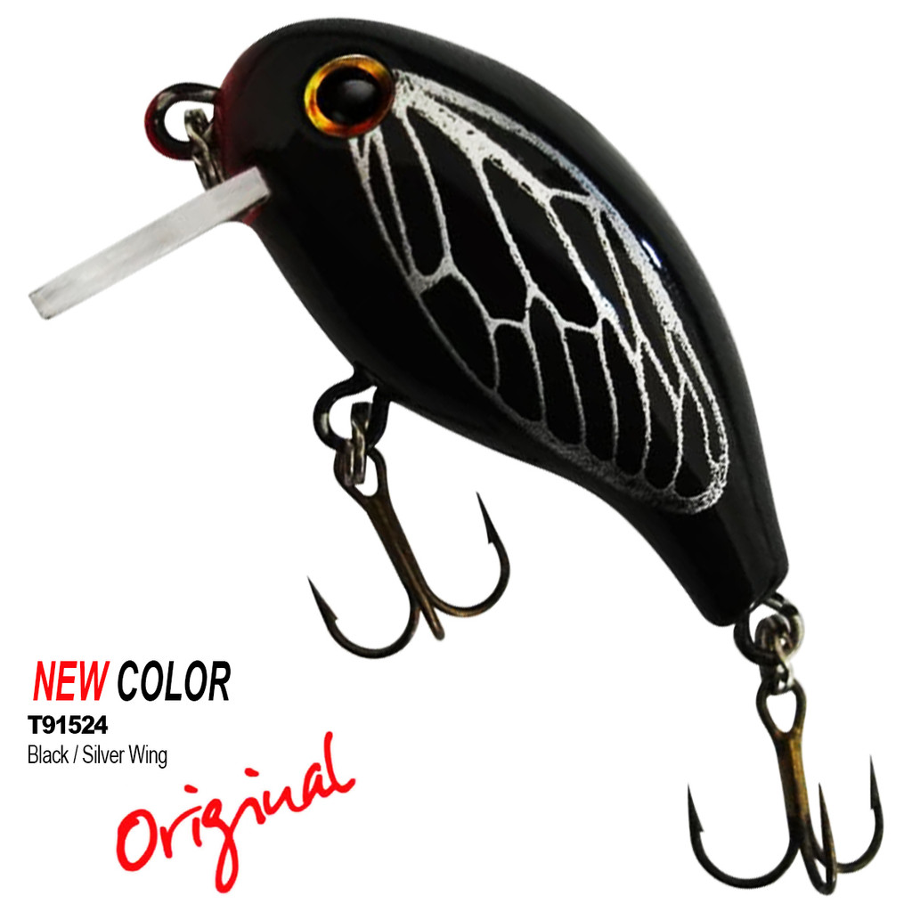 Isca Artificial REBEL Teeny Wake-R Preta com Asa Prateada T91524 Superfície para Tilápia Black Bass
