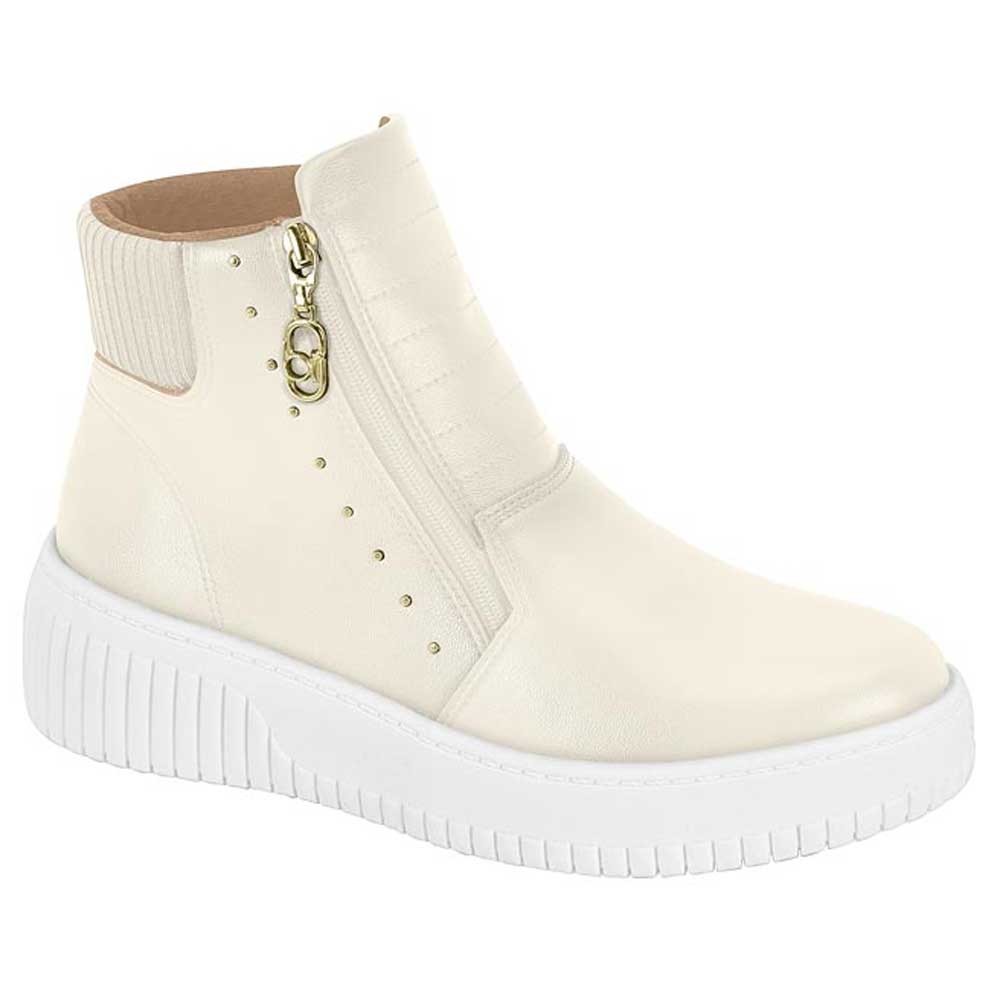 Tênis Boot Feminino Cano Médio Branco Off Beira Rio 4316.109