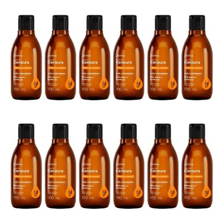Kit C/12 Und Óleo De Cenoura Corporal E Capilar Farmax 100ml
