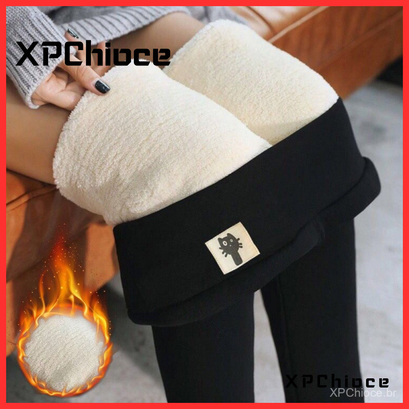 Legging Super Grossa Forrada Com Pelos Calça Cintura Alta em Oferta na Shopee