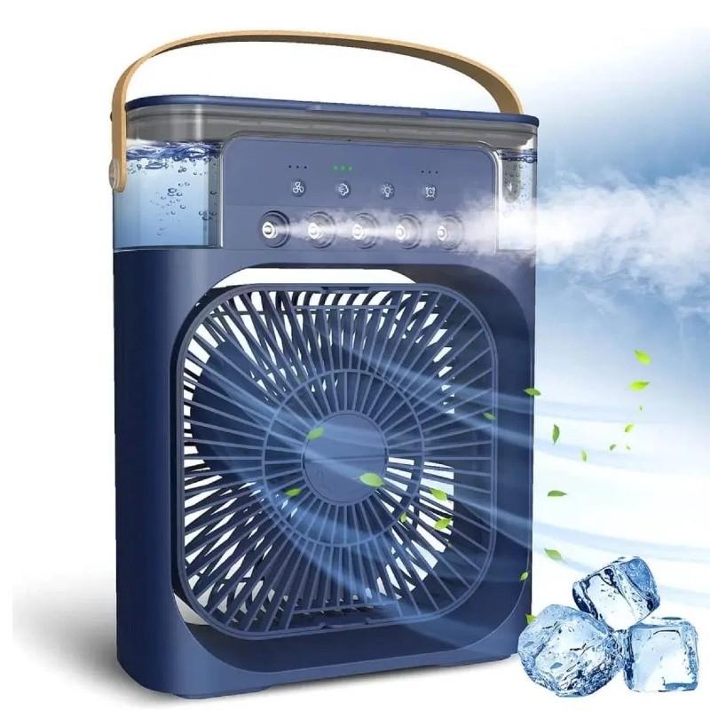 Ventilador Portátil de Mesa com Nebulização Umidificador USB Recarregável, Silencioso Casa e Escritório