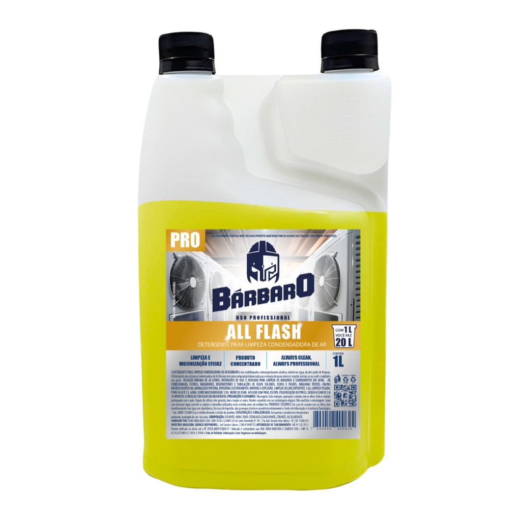 Detergente Limpeza Condensadora de Ar Concentrado 1l Barbaro