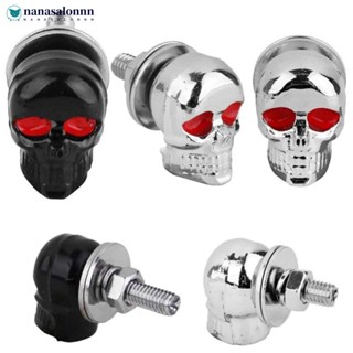NSN 2 Peças Parafusos De Quadro De Placa De Licença De Caveira Fixação Tampa De Motocicleta Carro Caminhão Automóvel em Oferta na Shopee