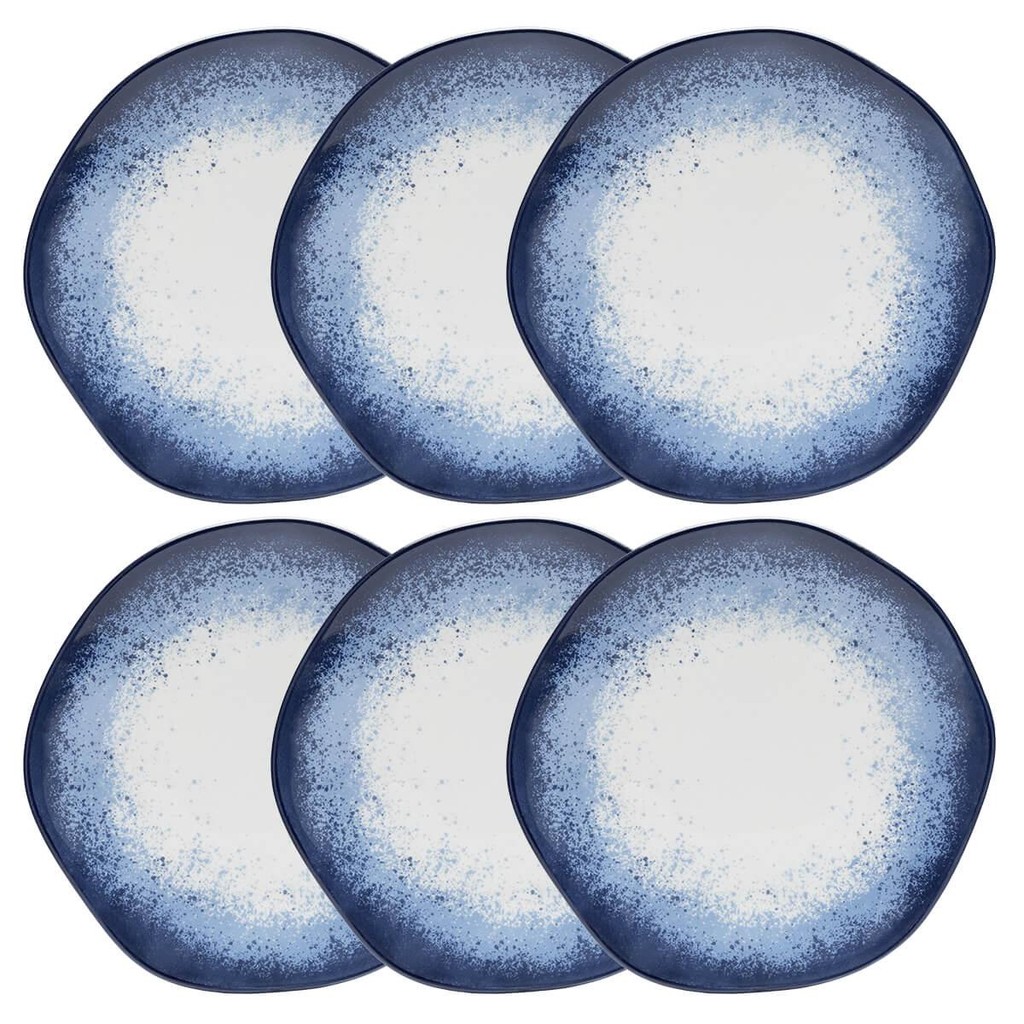 Jogo de 6 Pratos Rasos 27,5cm Oxford Ryo Galápagos em Oferta na Shopee