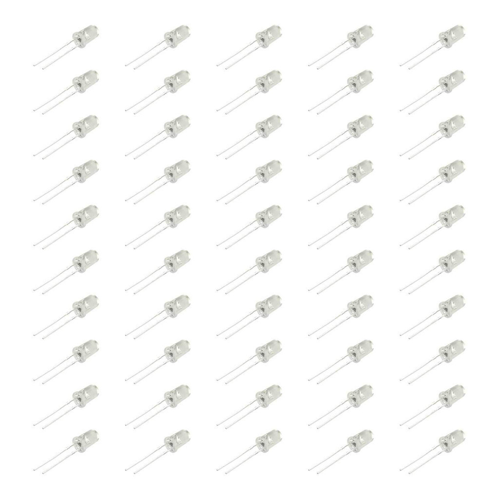 50x Led Rgb 2 Terminais Alto-Brilho 5mm Pisca Rápido em Oferta na Shopee