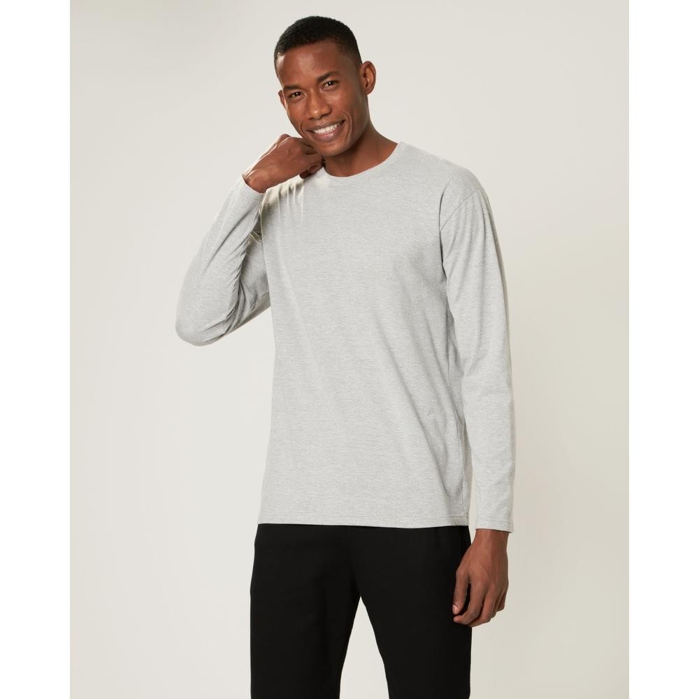 Camiseta Básica Masculina Manga Longa Em Meia Malha - Men Clothes