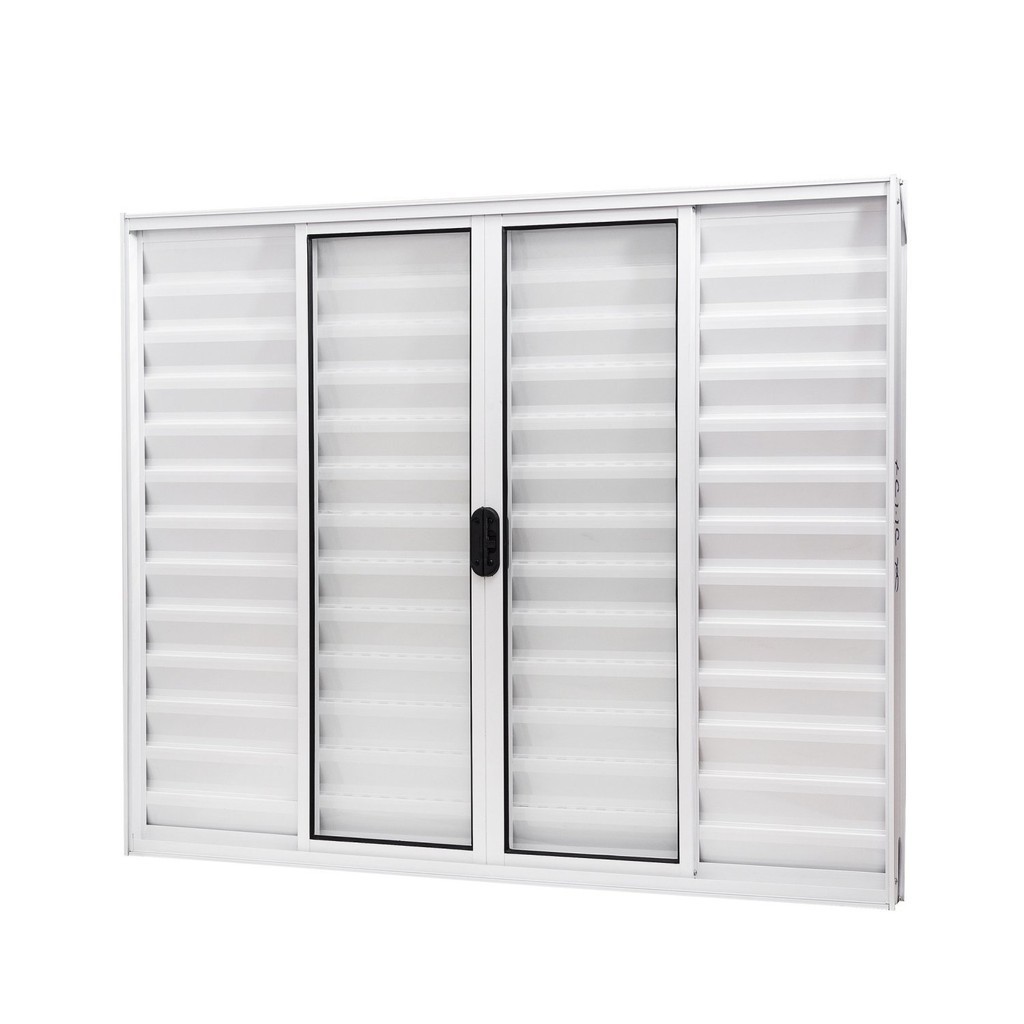Janela de Alumínio Veneziana 100x120cm 6 Folhas Vidro Liso Slim Modular Ramassol em Oferta na Shopee