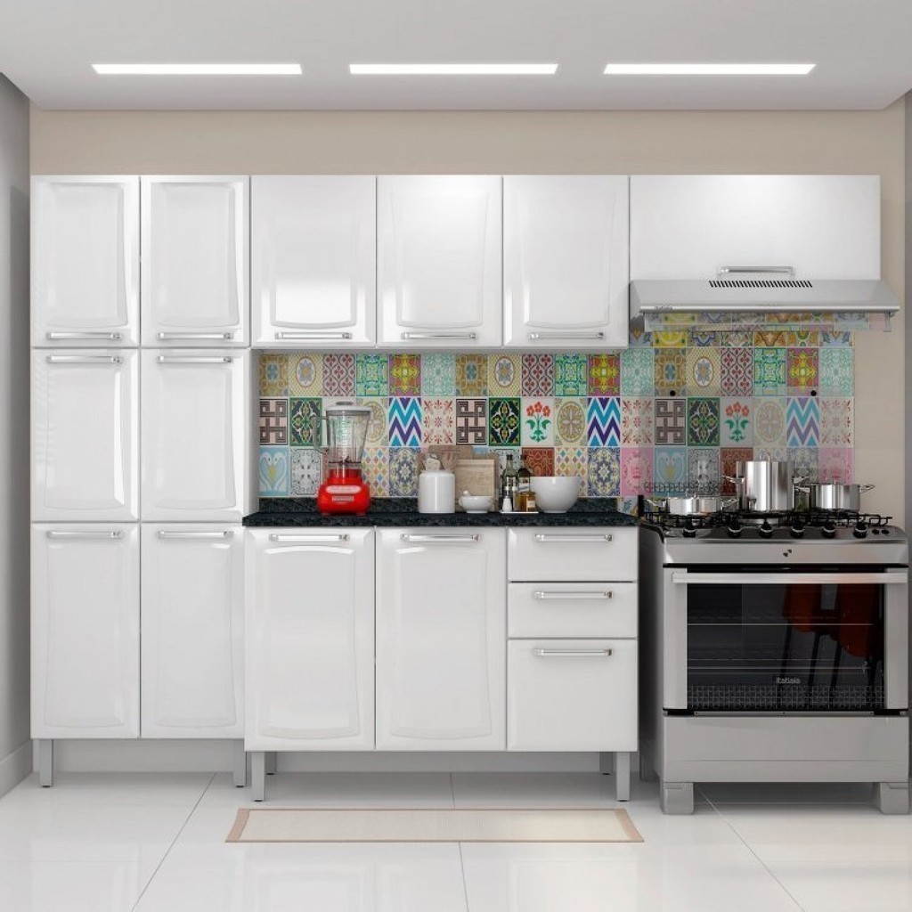 Cozinha Completa Modulada 4 Peças 13 Portas 2 Gavetas Tarsila Itatiaia Branco