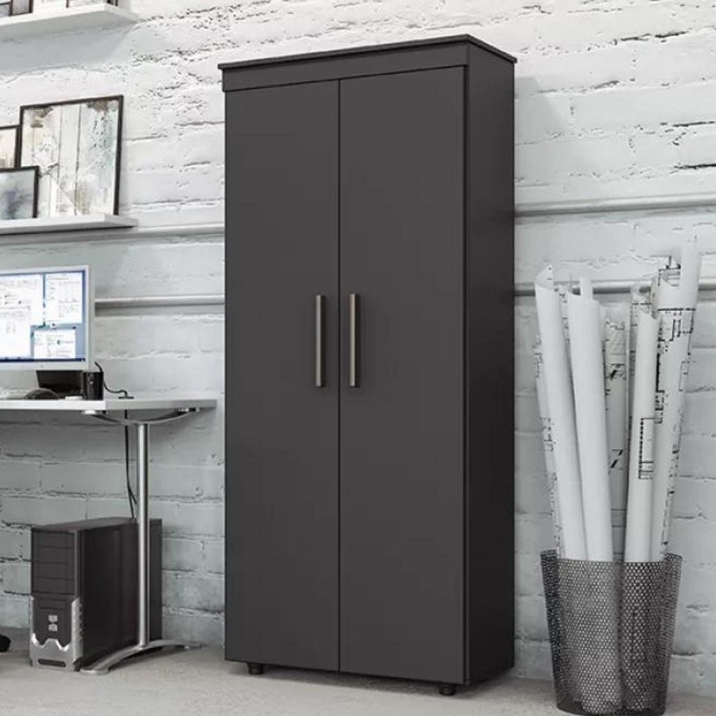 Armário Multiuso Escritório 2 Portas 4 Prateleiras 1 Gaveta Advantage Preto em Oferta na Shopee