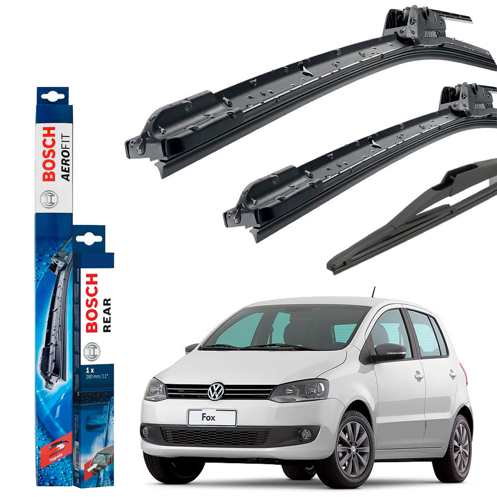 Kit Palheta Limpador de Parabrisa Dianteiro e Traseiro Fox Crossfox Spacefox 2010 Até 2012 - Original Bosch em Oferta na Shopee