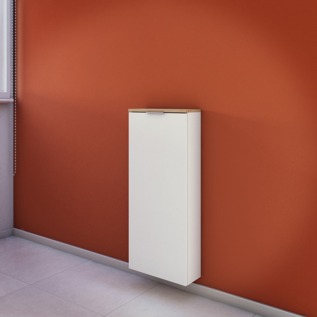 Armario Despensa Suspenso Compacto p/ Cozinha Branco/Freijo Projemob