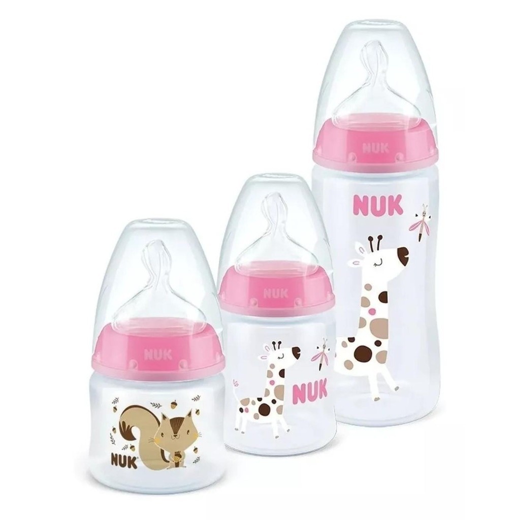 Kit 3 Mamadeiras Starter First Choice Temp Control Nuk Rosa