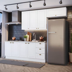 Cozinha Compacta 4 Peças com Aéreo 3 Portas Amy Casa 812