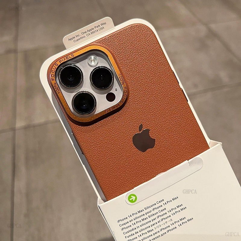 Capa Texturizada De Couro De Alta Qualidade Para iphone  16 15 14 13 12 Pro Max Slim Resistente A Choques Nova