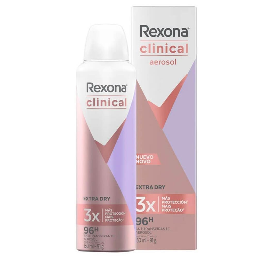 REXONA CLINICAL DESODORANTE AEROSSOL EXTRA DRY COM 150ML em Oferta na Shopee