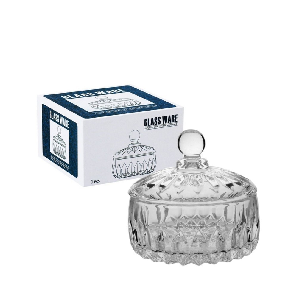 Pote Decorativo Bomboniere Baleiro de Vidro