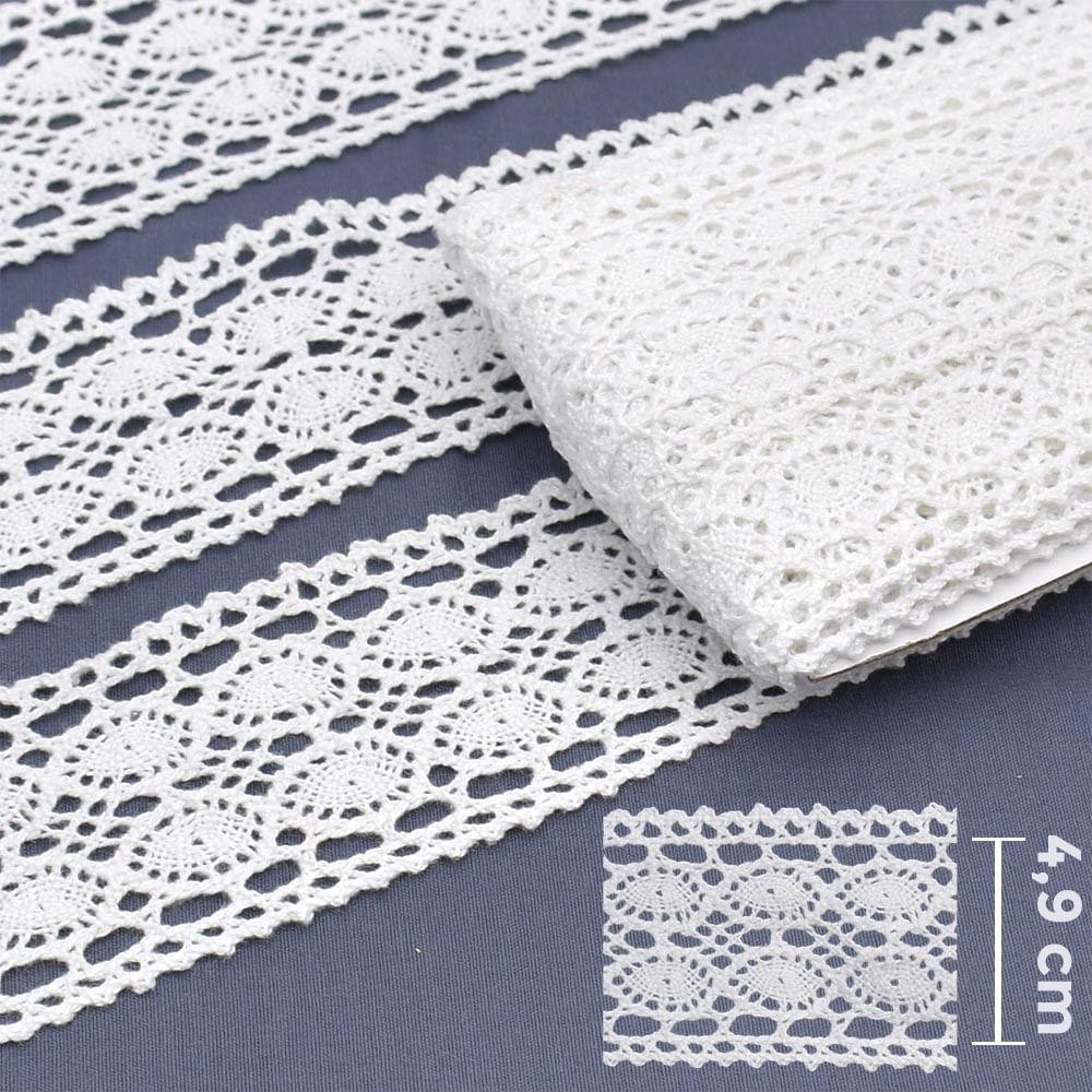 Renda de Algodão ArtePunto RA038 Branca 4,9cm - 10 Metros