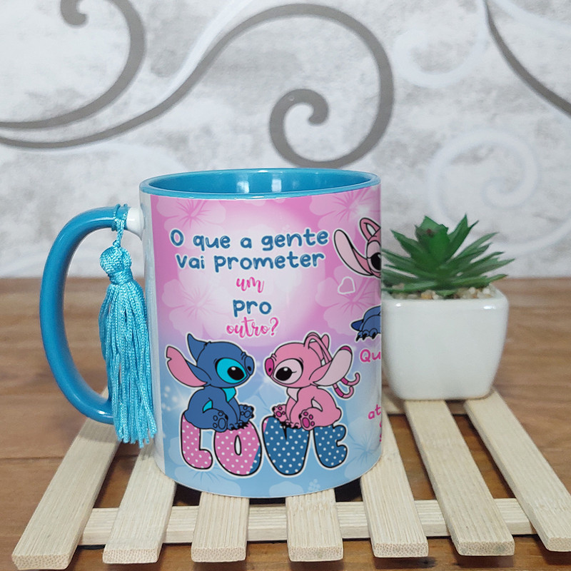 Caneca Stitch e Angel dia dos namorados - Votos de Meredith e Derek