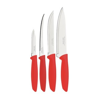 Faca Cozinha Plenus Conjunto Cabo Vermelho 4 Peças em Oferta na Shopee