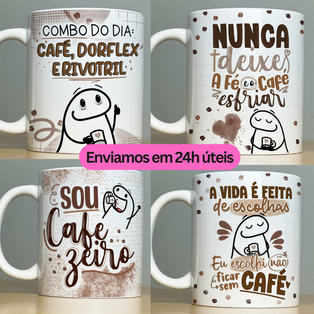 Caneca Personalizada Porcelana - Xícara com Frases e Engraçadas - Café - Bento Flork Meme Cafe - Xicara Personalizada em Oferta na Shopee