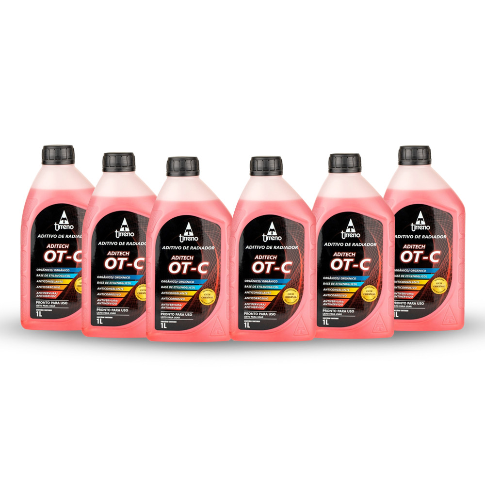 Kit 6 Aditivos De Radiador Tirreno Aditech Ot-c Pronto Uso Orgânco em Oferta na Shopee