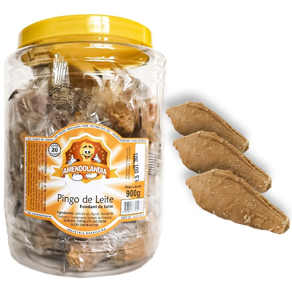 Pingo de Leite Fondant Doce Tradicional Amendolândia Para Festas