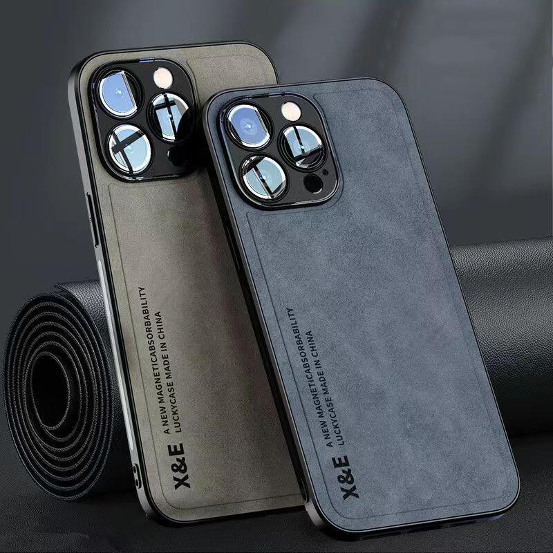 Capa De Couro Magnético De Luxo Para iPhone 16 15 14 13 12 11 Pro Max 14 15 16 Plus Magsafe Suporte Carro em Oferta na Shopee