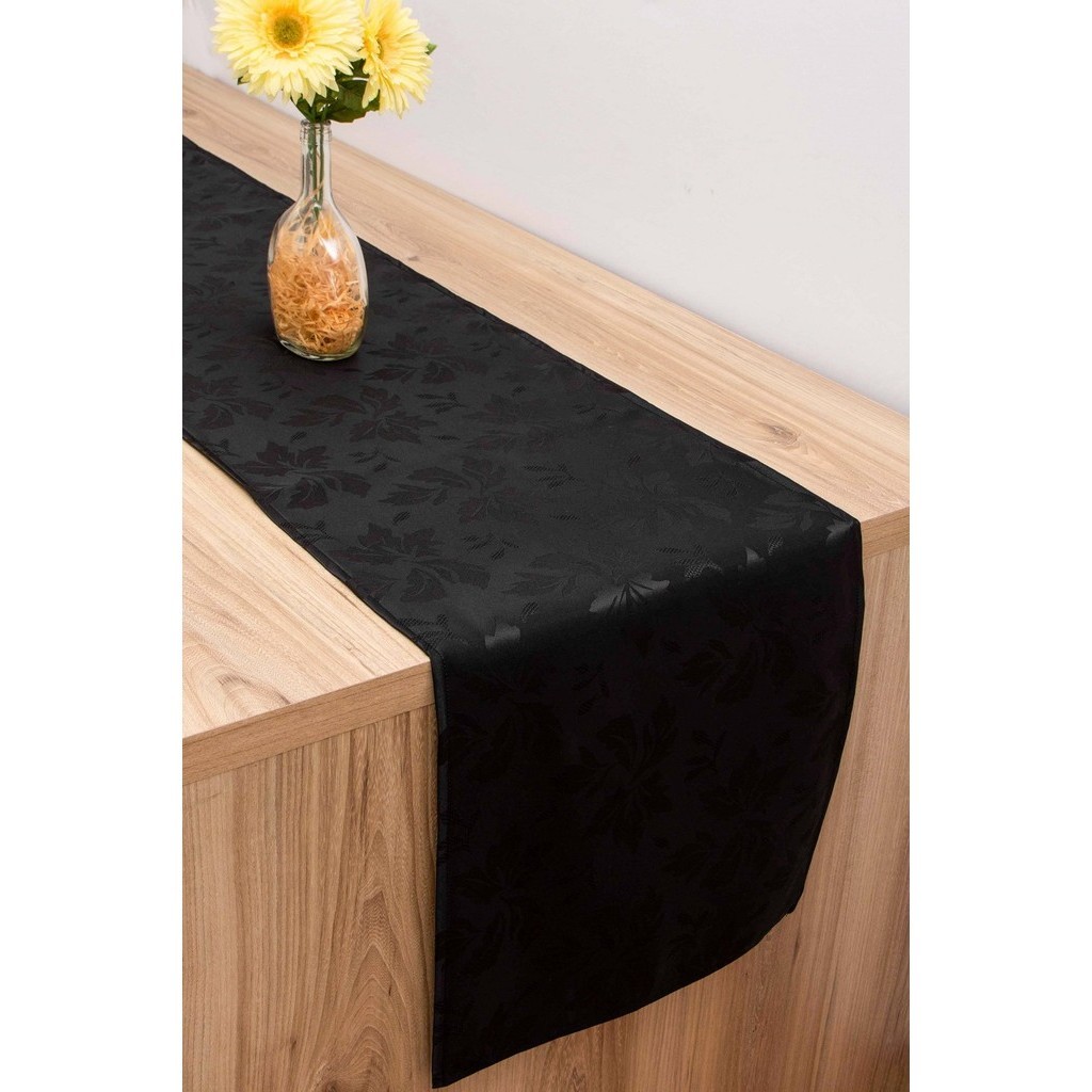 Caminho Trilho De Mesa Tecido Jacquard Preto 2,20x0,40 em Oferta na Shopee