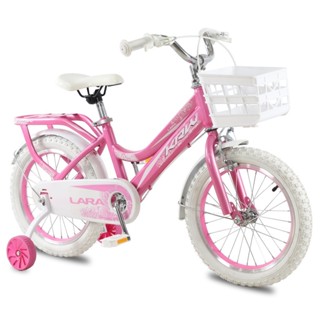 Bicicleta KRW Infantil Aro 16 Lara Menina Aço Carbono Freio V-Brake com Rodas Laterais F16 em Oferta na Shopee
