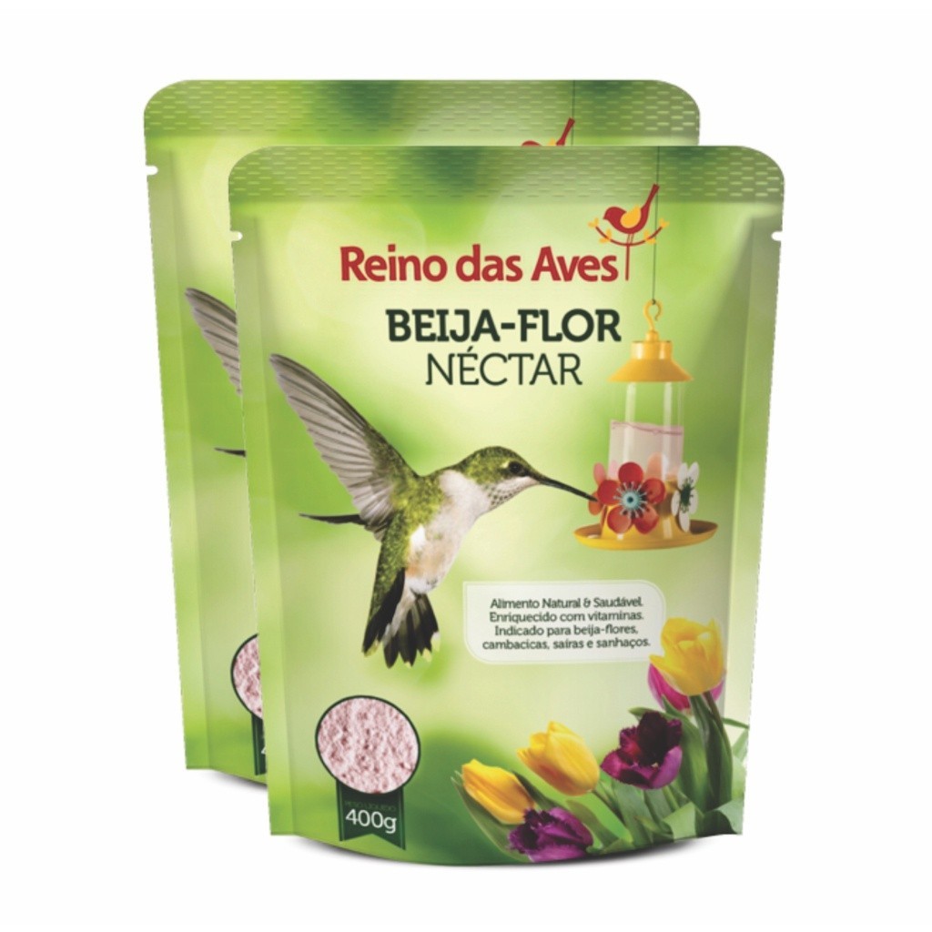 Kit 2 un Nectar Para Beija flor Refil 400g Reino Das Aves em Oferta na Shopee