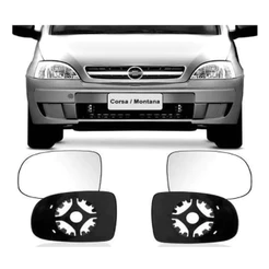 Lente Espelho C/ Base Retrovisor Corsa Montana 03 04 05/09