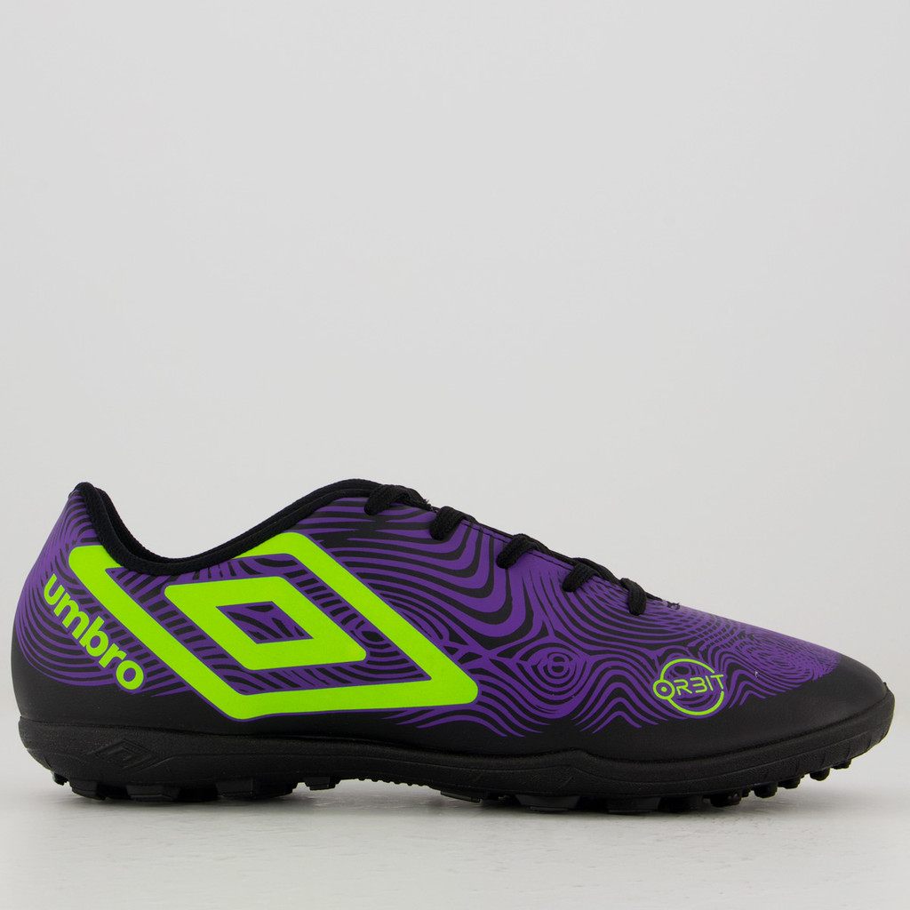 Chuteira Umbro Orbit Society Roxa e Verde - Sports & Outdoors